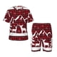 thumbnail image 1 of Balery Christmas Buffalo Plaid Conjunto de Pijama Infantil de Manga Corta con Estampado – Ropa de Dormir de Algodón Suave-X-Large, 1 of 6