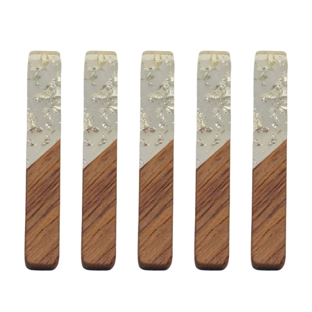 Cateissary 5 uds. Pendientes portátiles que hacen colgantes hechos a mano resina de Natural DIY collar accesorios joyería colgantes Artesanía Plata transparente Cateissary HA079875-04