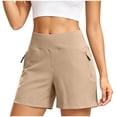 thumbnail image 4 of Yievot Workout Shorts for Women 5 Inch Elastic High Waist Summer Gym Yoga Athletic Shorts with Pockets, 4 of 8