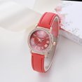 thumbnail image 3 of MAYUJIAA GAIETY Preppy Style PU Leather Band Rhinestone Dial Wristwatch Analog Quartz Watch (Red) SS311-7775, 3 of 7