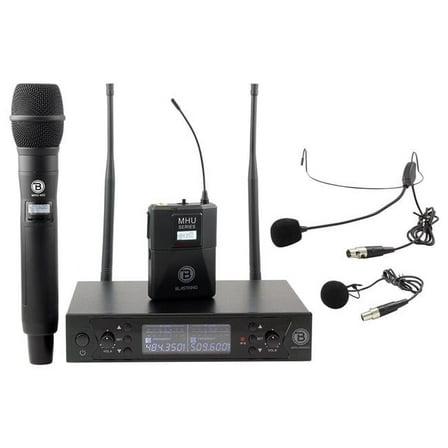 Blast King MHU402MHL Dual UHF Combo Wireless Microphone System