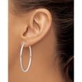 thumbnail image 3 of Sterling Silver 2mm Hoop Earrings (41 X 41) Made In India qe4372, 3 of 5