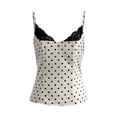 thumbnail image 5 of FUYUDY Women'S Tank Top Summer Sexy Slim Fit Square Collar Backless Vest With Lace And White Polka Pattern Stylish Versatile Female Camisole For Casual Daily Wear,White,S, 5 of 5
