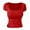 Red, variant on Fgnfyis Womens Tops Women's Fashion Shaping U Neck T Shirt Fashion Casual Solid Color Short Sleeve T Shirt T Shirts for Women Pink XXL
