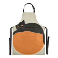 thumbnail image 6 of Yayeee Chief Kitchen Apron with Pockets for Cooking Water Resistant Unisex Adjustable Neck Strap, Black Cat Orange Ball, 6 of 7