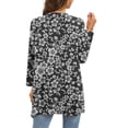 thumbnail image 4 of Cardigan for Women's Plus Size Summer Dressy 3/4Sleeve Fashion Comfortable Pockets Printing Cardigan Top Blouse Party Up to 65% off, 4 of 5