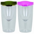 thumbnail image 2 of Vino2Go Set of 2 Double Wall Insulated Wine Tumblers Verde and Pink 10 oz., 2 of 3