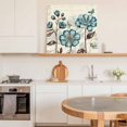 thumbnail image 6 of Blue Tulip Wall Art Painting on Canvas, Vintage Flowers Butterfly Plants Beige Rustic Canvas Art Home Prints Wall Art Framed Modern Artwork for Living Room Bedroom Wall Decor 12x12in, 6 of 9