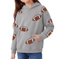 thumbnail image 5 of CPNG Girls Hoodie Long Sleeve Hooded Sweatshirt with Football Print Fashionable Loose Casual Cozy Pullover Hoodie Tops, 5 of 6