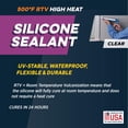 thumbnail image 4 of Sealant Rutland RTV de silicona de alta temperatura, 500 °F, 305 ml, transparente, 4 of 6