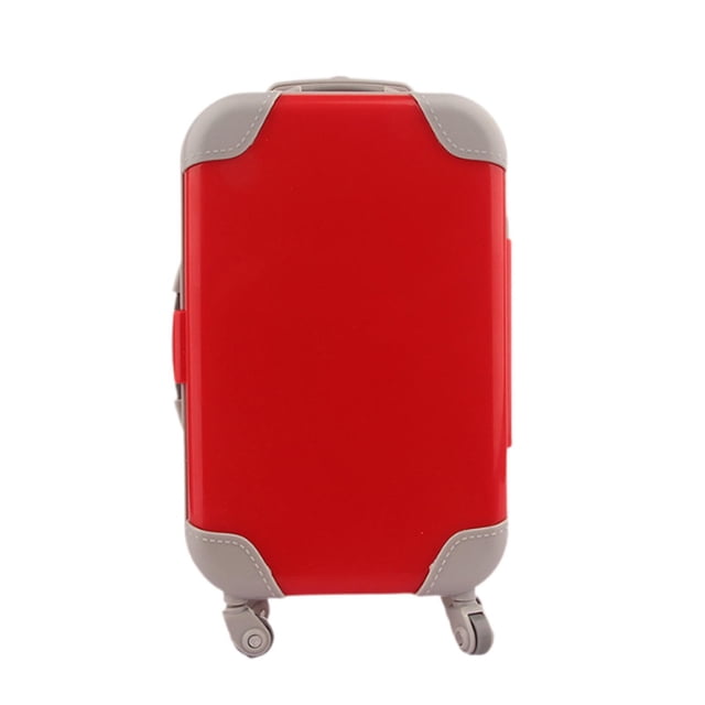 Bonita maleta para muñecas, mini maleta de viaje con ruedas para muñecas de 18 pulgadas. Rojo
