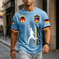 thumbnail image 7 of Soccer Cup 2026 Jersey for Men, Crew Neck Short Sleeve Deutschland Kicker Graphic Tee with Waffle Knit - Breathable Athletic Top Light Blue XL, 7 of 7