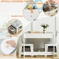 thumbnail image 3 of Kids Table and Chair Set, 3 in 1 Wooden Activity Table with Storage Drawer for Toddlers Drawing, Reading, Crafts, 2 in 1 Detachable Tabletop Table Set for Nursery, Playroom, 3 of 5