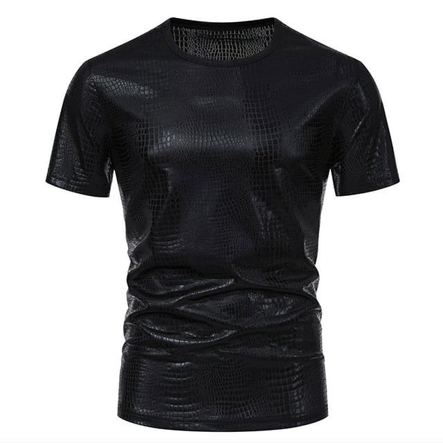 toraway T-Shirts pour Adolescents Hommes Fête Scène Visage Brillant Col Rond Manches Courtes T-Shirt S