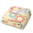 thumbnail image 2 of DouZhe Ultra-Soft Micro Fleece Lightweight Flannel Bed Blanket, Gears Machine Yellow Print Cozy Warm Throw Blankets, 40"x30", 2 of 7
