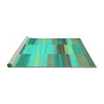 thumbnail image 2 of Ahgly Company Machine Washable Indoor Rectangle Abstract Turquoise Blue Contemporary Area Rugs, 3' x 5', 2 of 4