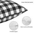 thumbnail image 3 of Honeii Black White Plaid Print Throw Pillow, Square Decorative Pillow Forms Soft Fluffy Plump Pillow Decorative Pillow Inserts,Couch Pillows-24"x24", 3 of 7