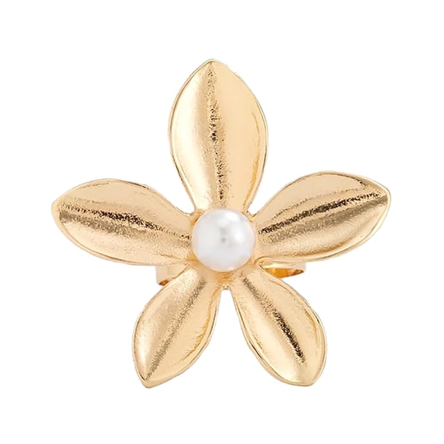 Instagram Cool Wind Irregular Anillo de apertura de la gota de agua Moda Textura Flor Perla Anillo