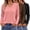 Pink-Coffe-Black, variant on MOSHU 3 Pack T Shirts for Women V Neck Long Sleeve Womens T-shirts Casual Basics Tees Loose Fit Fall Tops