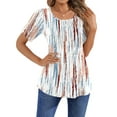 thumbnail image 2 of Fantaslook Blouses for Women Pleated Short Sleeve Tunic Tops Dressy Casual Summer Shirts, 2 of 8