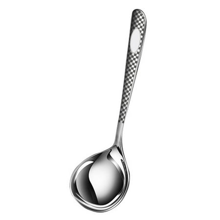 

Hloma Anti Fade Soup Spoon Widely Use Stainless Steel Smooth Surface Long Handle Spoon for Daily Use