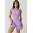 thumbnail image 4 of Vestido de tenis QINSEN Workout con pantalones cortos integrados color lavanda para mujer, 4 of 6