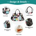 thumbnail image 3 of FORMRS Insulated Lunch Bag for Work School Unisex Large Capacity Cooler with Shoulder Strap, Gray Checkered Pattern, 3 of 6