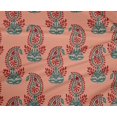 thumbnail image 4 of oneOone Polyester Lycra Peach Fabric Paisley Block Craft Projects Decor Fabric Printed By The Yard 56 Inch Wide, 4 of 4