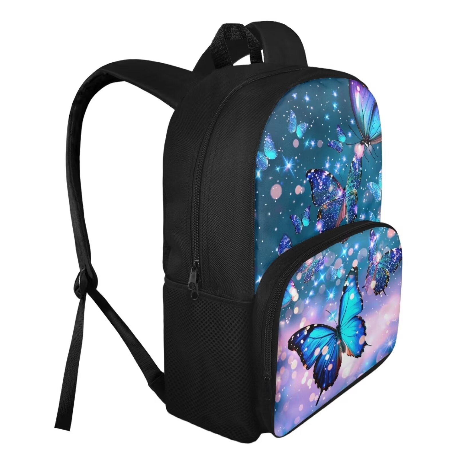 FOR U DESIGNS Blue Butterfly Backpack for Kids Girls School 