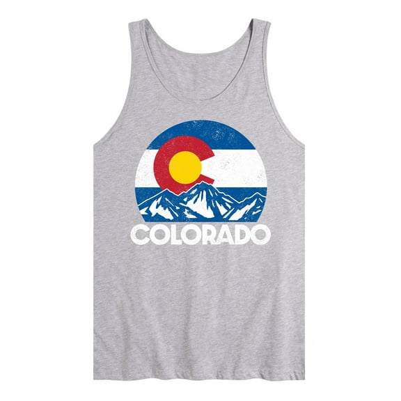 Instant Message - Retro Colorado Flag Mountains - Men's Jersey Tank Top