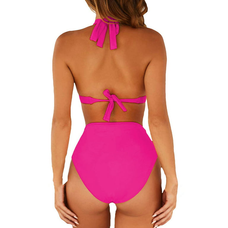 Women's Sexy Swim Dress Strappy V Neck One Piece Bathing Suits –  PinkQueenShop
