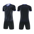 thumbnail image 2 of SGFCWSX Mens Soccer Outfit 2 Piece V Neck Quick Dry Breathable Short Sleeve Shirt and Shorts Football Training Athletic Set Black Size M, 2 of 5