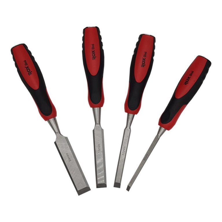 ROX Wood 8-Pieces Woodworking Carving Tool Chisel Set With Red