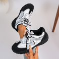 thumbnail image 6 of Women's Color Block Athletic Sneakers, Lace Up Non-Slip Rugged Sole Hiking Walking Shoes, Wide Width Available, 6 of 10