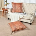 thumbnail image 5 of Home Soft Things Jacquard Chenille Big Zipper Throw Pillow Cover 2 Piece Set - Orange - 26" x 26", 5 of 7