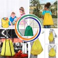 thumbnail image 3 of Paquete de 2 bolsas deportivas con cordón, bolsas de gimnasio de PE para hombres y mujeres, bolsa de natación para viajes, playa, escuela, vacaciones, adecuada para deportes, niños, niñas, 3 of 5