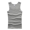 thumbnail image 4 of Camiseta sin mangas de talla grande para hombre, chaleco informal para Fitness, culturismo, color negro, blanco y gris, novedad de verano 2020, 4 of 4