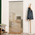 thumbnail image 2 of Retro Wood and Bamboo Beaded Curtain Fly Screen for Bath Bedroom Porch Doorway Divider,Beige, 2 of 16