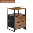 thumbnail image 3 of Duhome Elegant Lifestyle Side Table,Nightstand Dresser Bedside Storage Table with 2 Drawers, 2 Shelves,Yellowish Brown and Black, 3 of 7