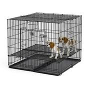 Puppy Playpen with Plastic Pan and 1/2" Floor Grid Black 36" x 36" x 30"