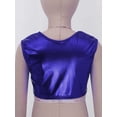thumbnail image 6 of iiniim Girls Shiny Sequins Performance Crop Tops Kids Sleeveless Hip Hop Tank Top Vest 3-116 Royal Blue 8-10, 6 of 7