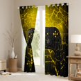 thumbnail image 3 of Manfei Gamepad Game Lovers Blackout Curtains Set of 2 (52x84 Each),Halloween Spider Webs Window Curtains,Gold Black Curtains and Drapes For Boys Kids,Ultra Soft Home Decor, 3 of 6
