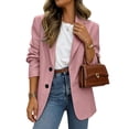 thumbnail image 3 of Drovellove Women's Casual Blazer Jacket with Collar Long Sleeve Button Up Cardigan Coat - Solid Color Soft Comfortable Lightweight Outerwear for Work Office Party Dating Vacation, 3 of 5