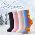 thumbnail image 4 of 4 Pairs Thick Thermal Heated Socks for Women Extreme Cold Weather Winter Warm Socks Soft Cozy  Crew Socks with Gifts Box, 4 of 6