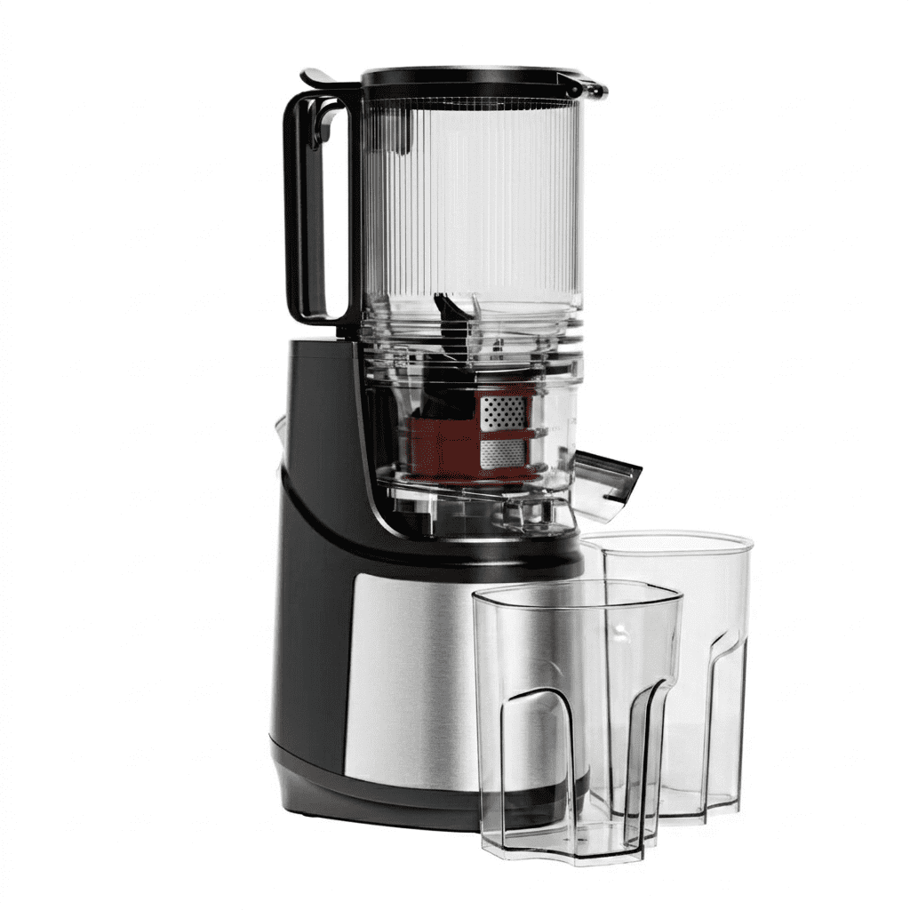 SIMZLIFE Cold Press Juicer, 5.1" Whole Feed Chute Masticating Juicer Machine, 150W 55 RPM Slow Juice Extractor with 99% High Yield & Double-Layer Filter, Easy to Clean, BPA-Free