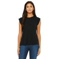 thumbnail image 1 of Bella Canvas Womens Flowy Rolled Cuffs Muscle Tee, L, Black, 1 of 2