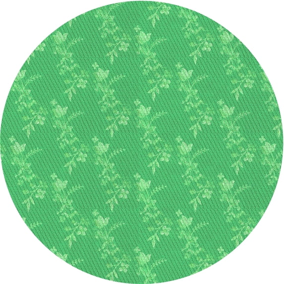 Ahgly Company Machine Washable Indoor Round Transitional Neon Green Area Rugs, 6' Round