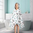 thumbnail image 6 of White Cow Milk Cloud Pattern Hooded Bath Towel，50"x30" for Ages 3 To 12 Kids, Quick Dry Lightweight Soft Microfiber Hood Beach Towel Cover Up for Kids, 6 of 7
