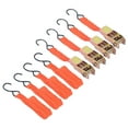 thumbnail image 4 of Juego de 4 correas de amarre con trinquete para motocicleta y coche, hebillas de 15 pulgadas de largo y 25 mm de ancho, color naranja, 4 of 14
