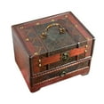 thumbnail image 2 of Vintage Wooden Jewelry Box Three Tier with Mirror Classical Jewelry Case Holder Style C, 2 of 8